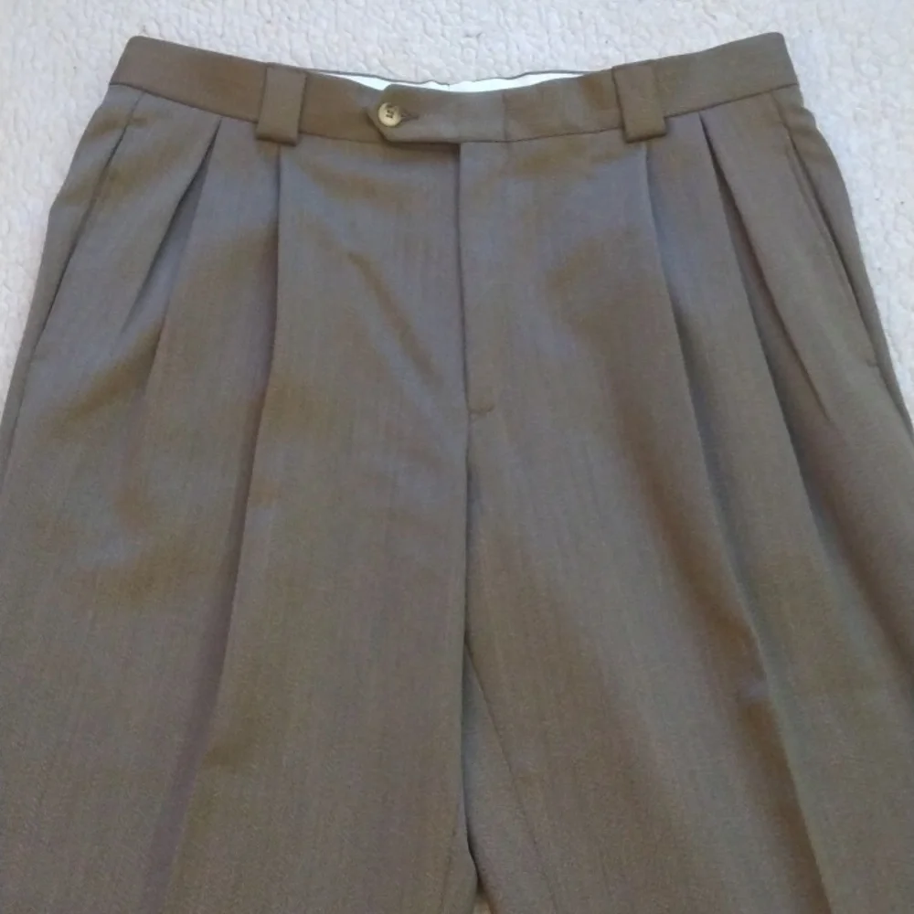 NWT Mark Shale Light Brown Wool Dress Pants  36 - 34 - Picture 2 of 13